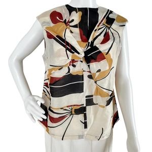 Laurence Bras Dahlia Butterfly Sleeveless Top Blouse New with Tags Women Size 4